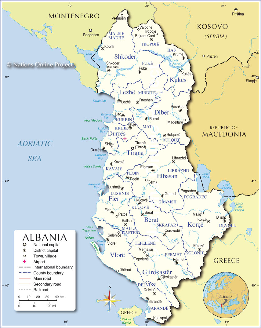 Administrative Map of Albania