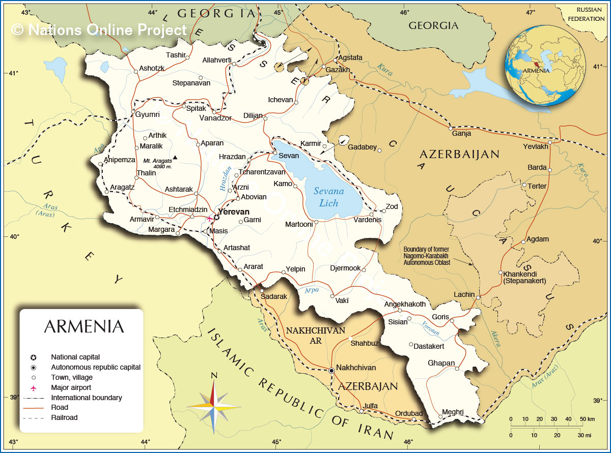 Political Map Of Armenia Nations Online Project