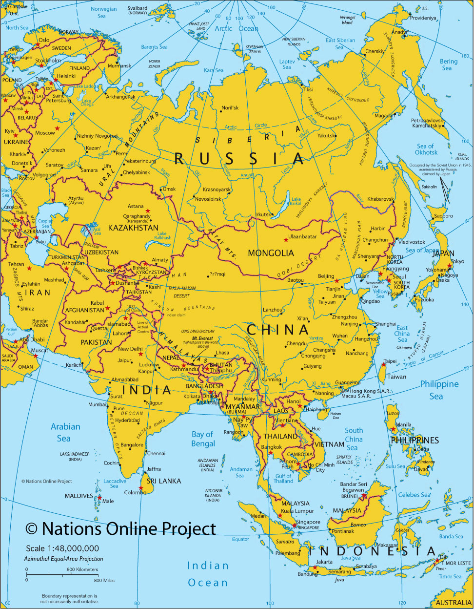 Map Of Asia Political Map Of Asia Nations Online Project