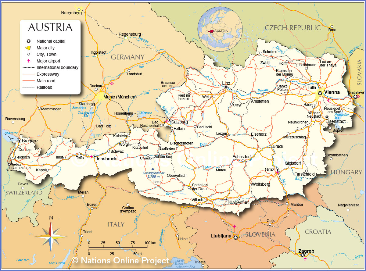 Austria Political Map 