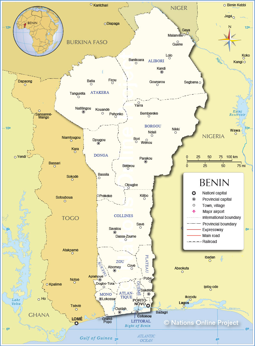Administrative Map of Benin