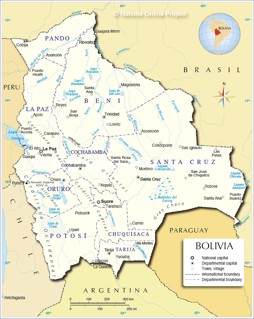 Administrative Map of Bolivia