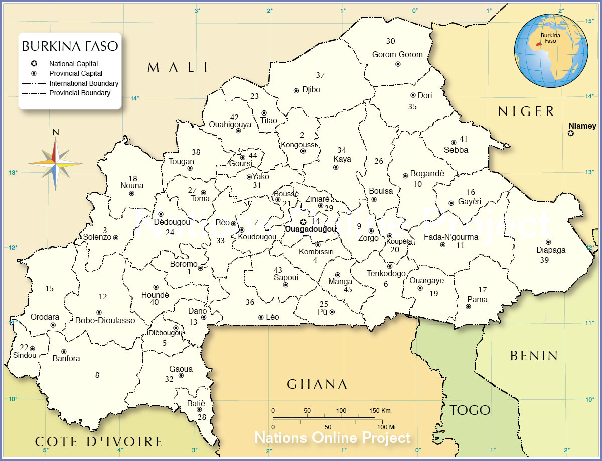 Administrative Map of Burkina Faso