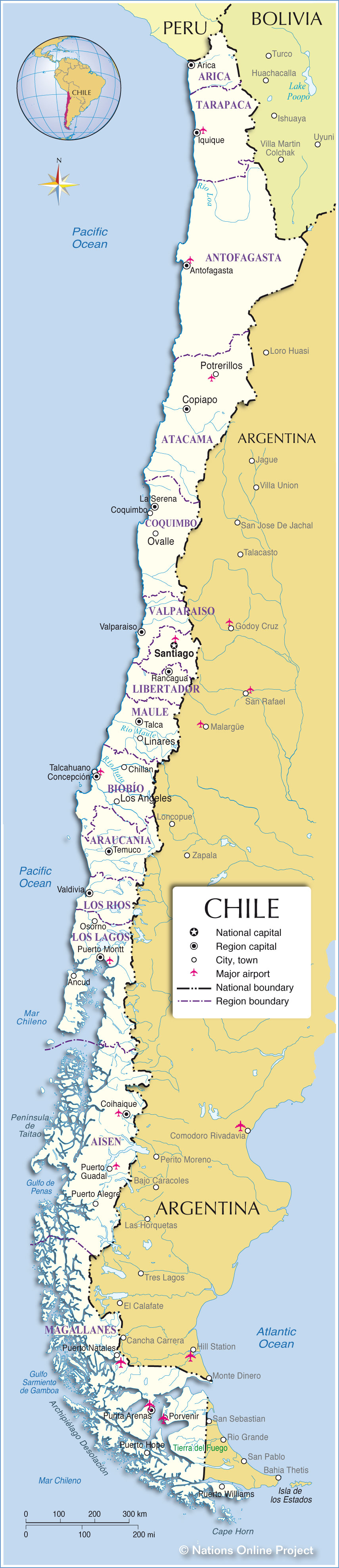 Administrative Map of Chile