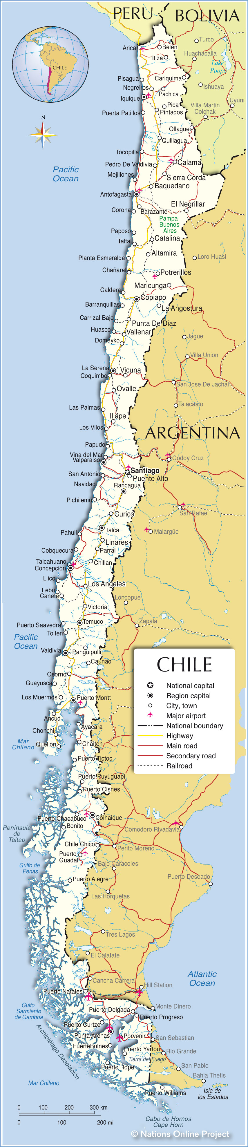 Political Map of Chile