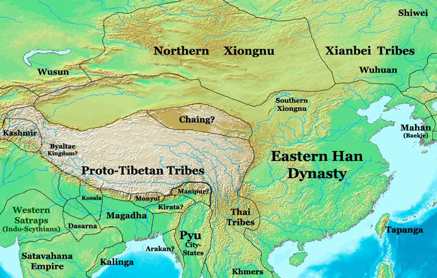 Eastern Han Dynasty map