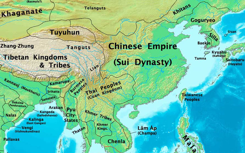 Sui Dynasty map