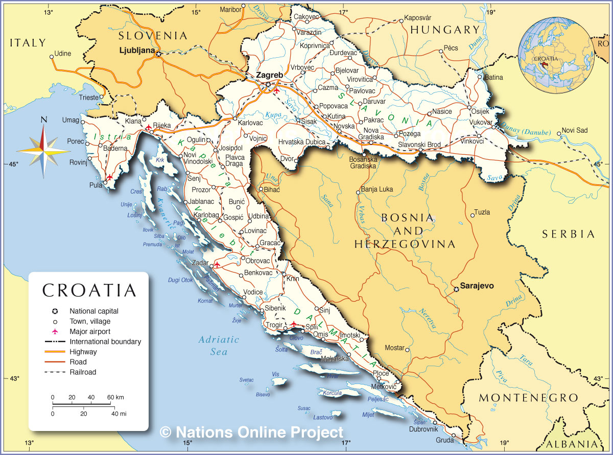Map Of Europe Croatia