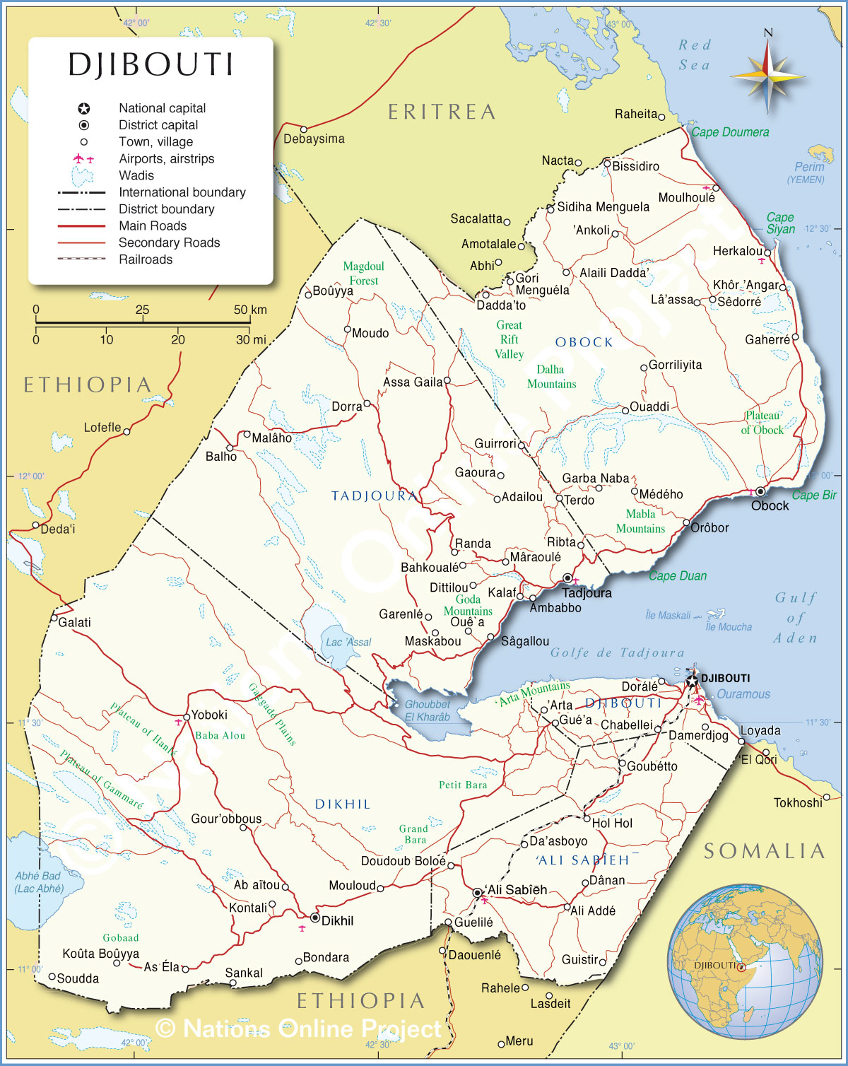 General Map of Djibouti