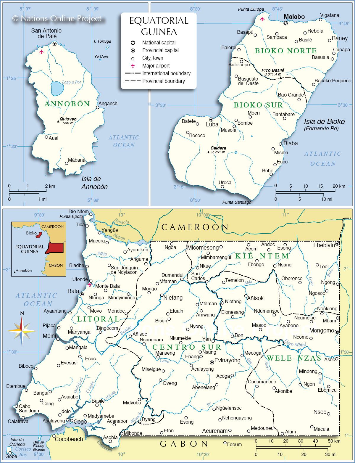 Administrative Map of Equatorial Guinea