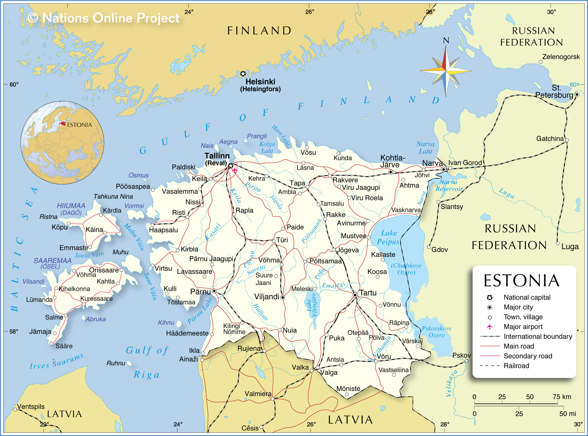 Political Map of Estonia - Nations Online Project