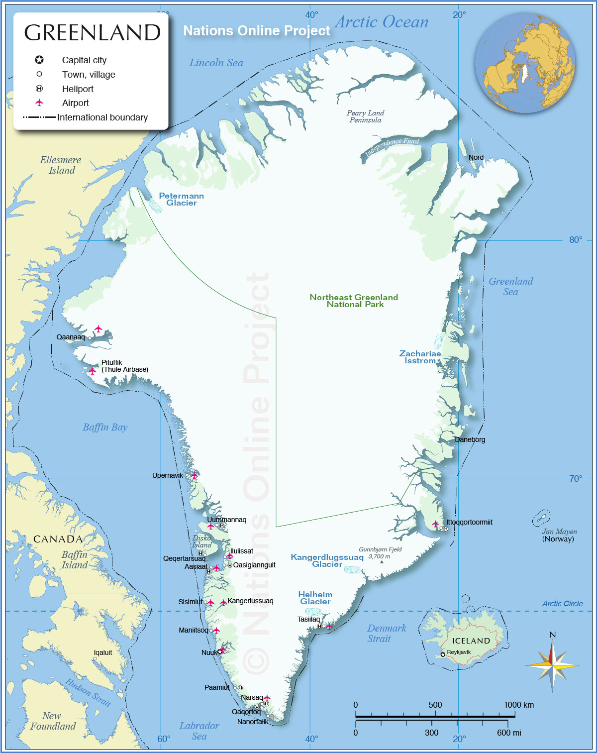 Map of Greenland