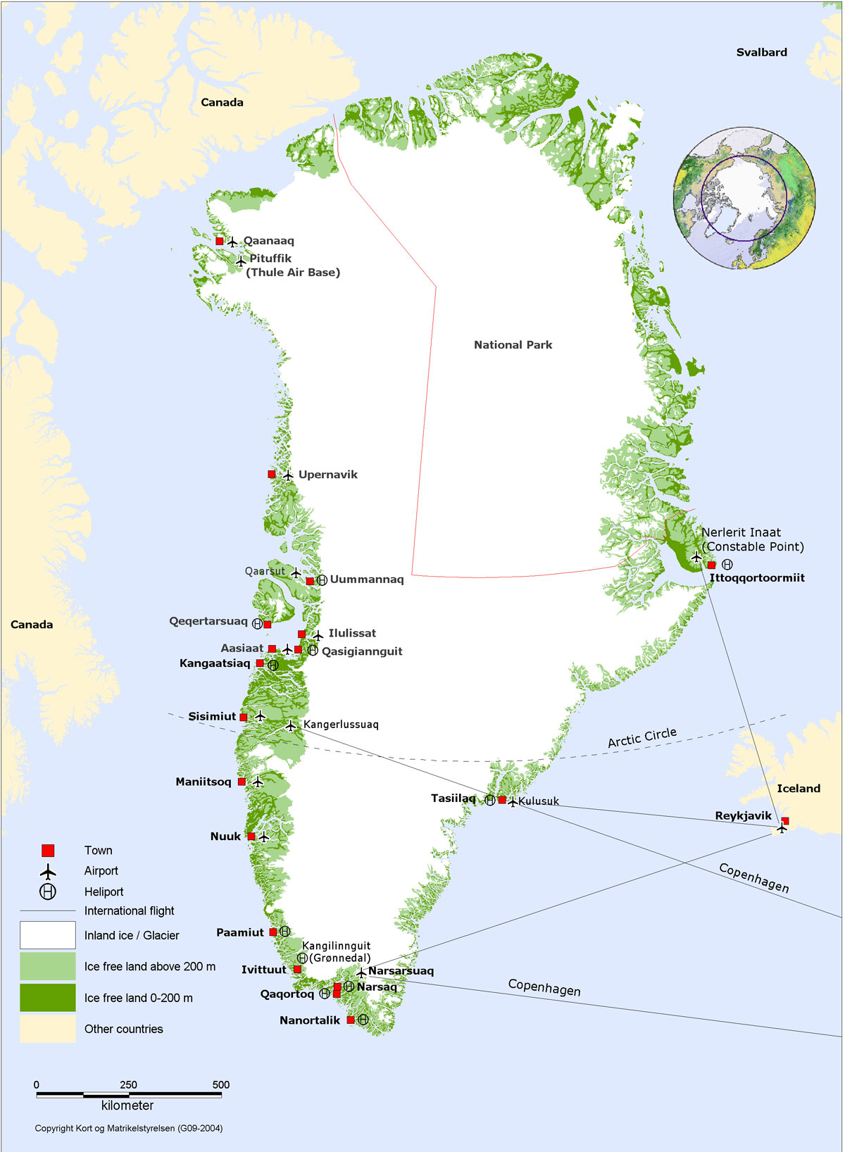 Satellite Map Greenland