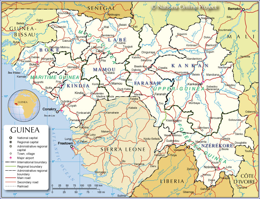 خرائط واعلام غينيا 2012  -Maps and flags of Guinea 2012