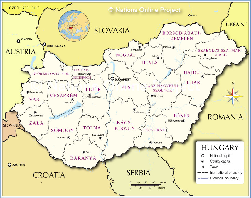 Administrative Map of Hungary