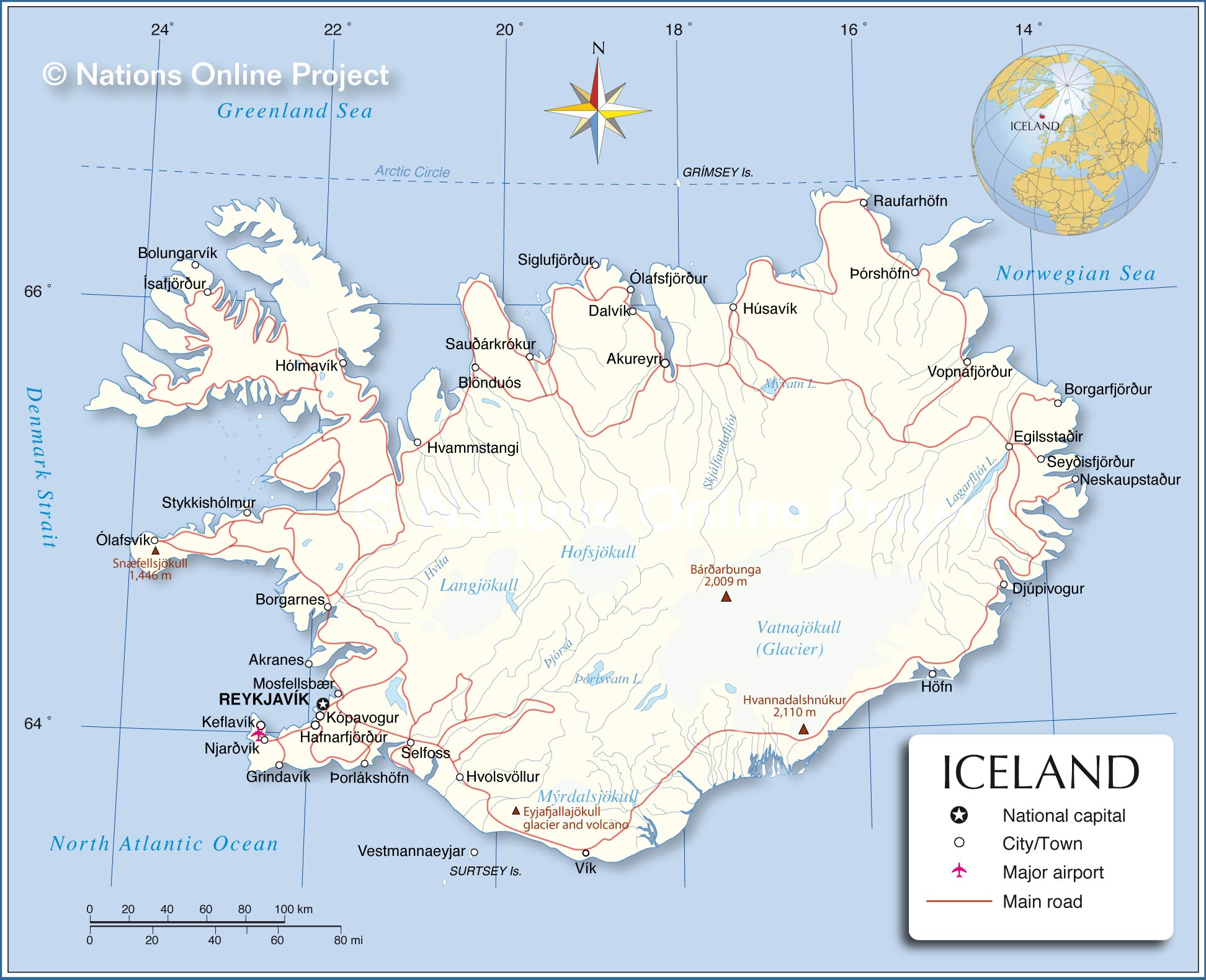 Map Of Iceland Nations Online Project