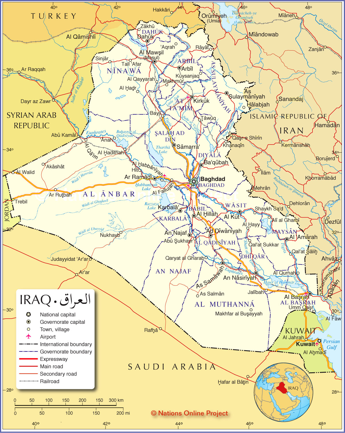 Iraq Country Map
