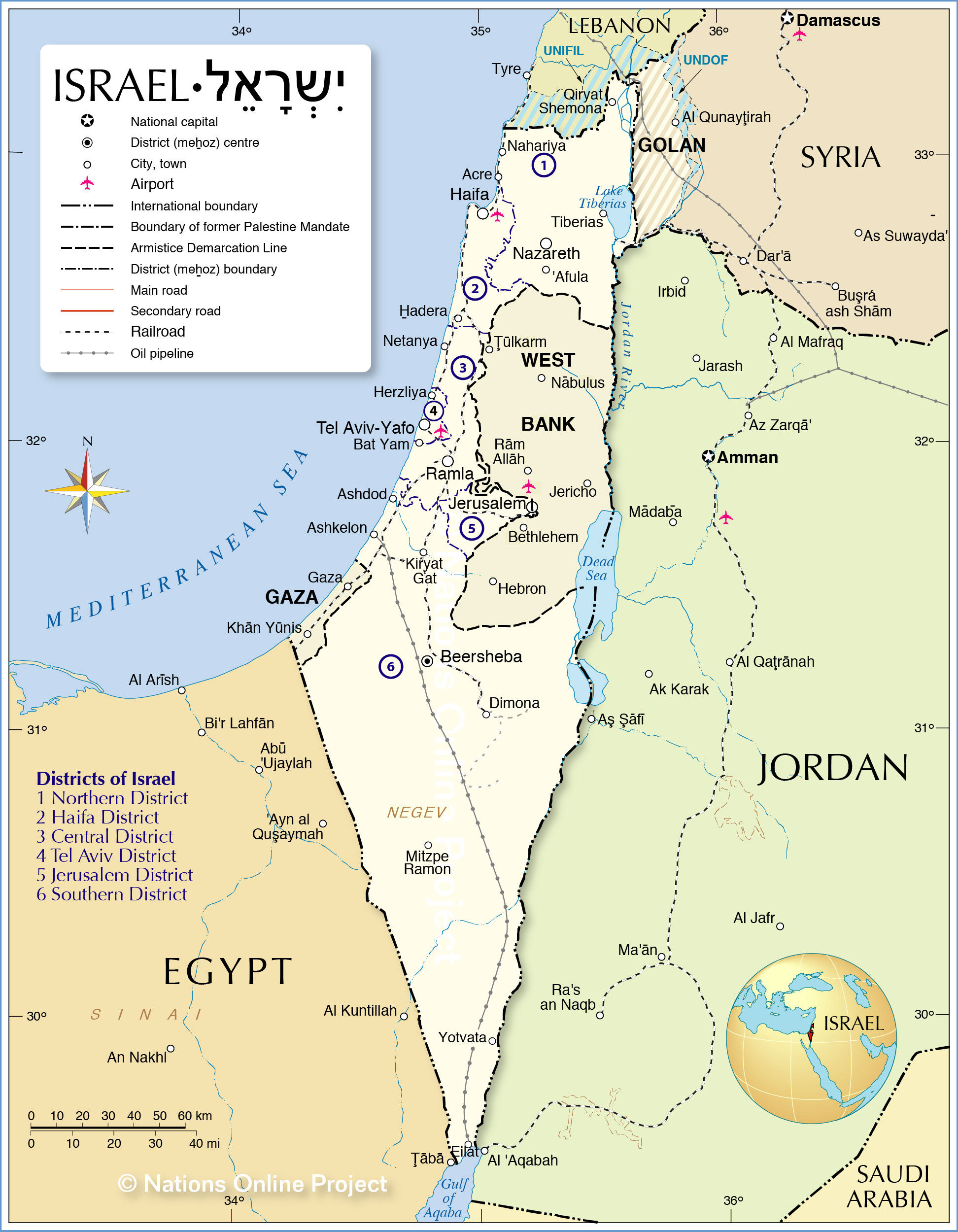 Satellite Map Of Israel