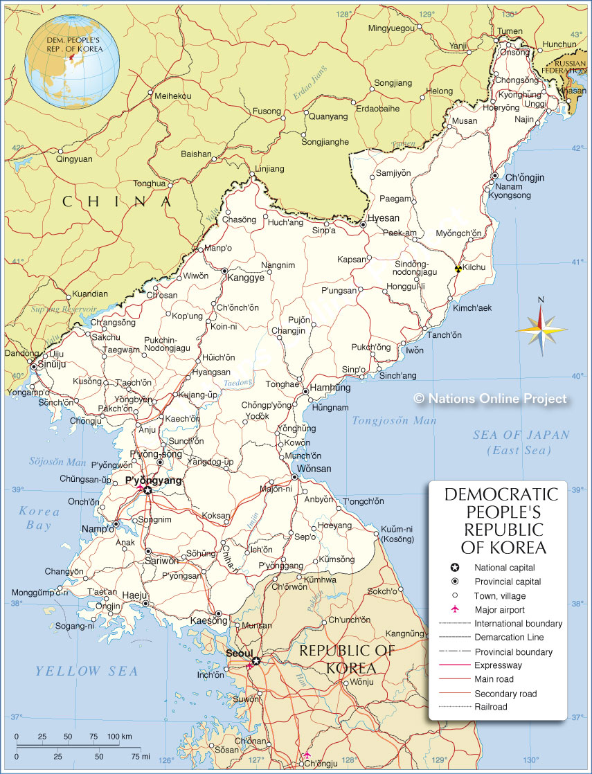 Small Map of North Korea