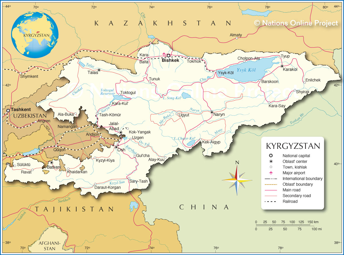 Reference Map of Kyrgyzstan
