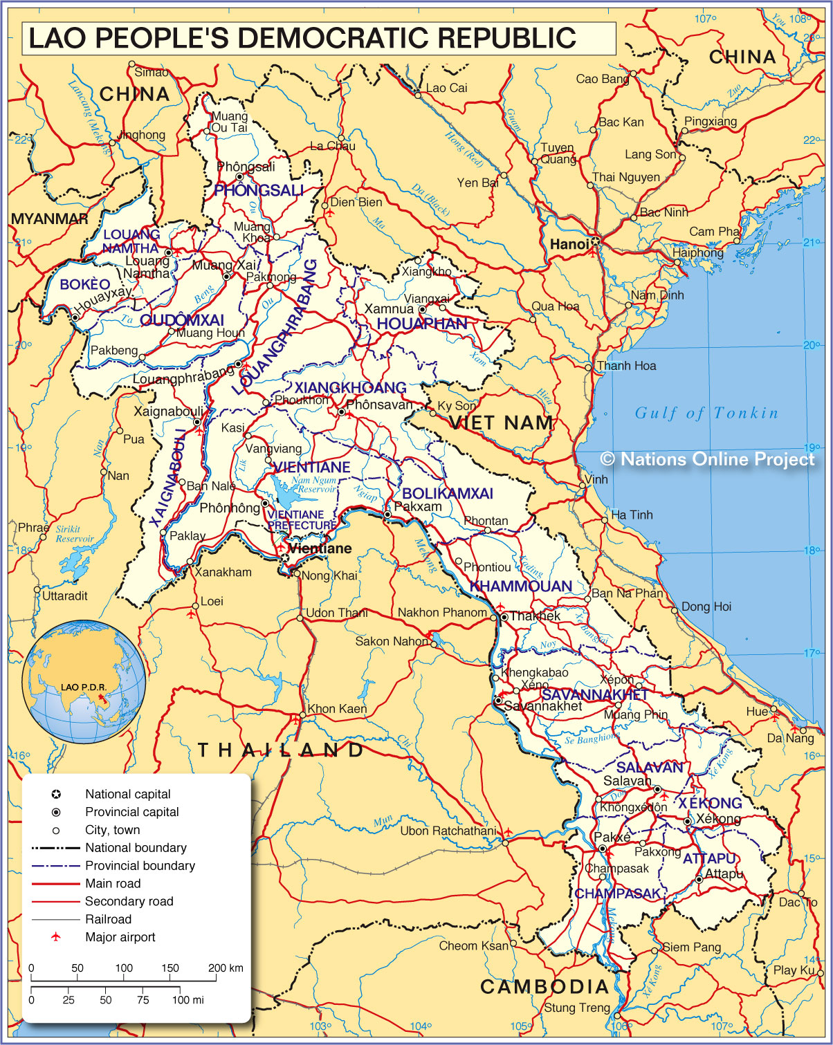 Map of Laos