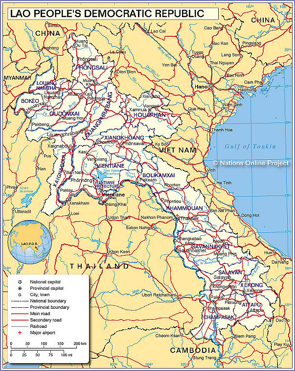Small Map of Laos