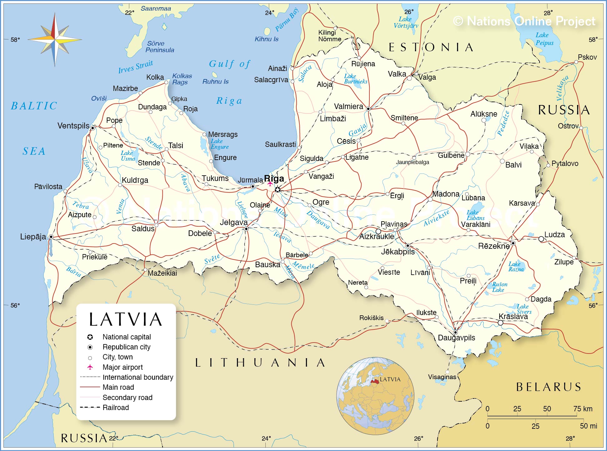 Political Map of Latvia