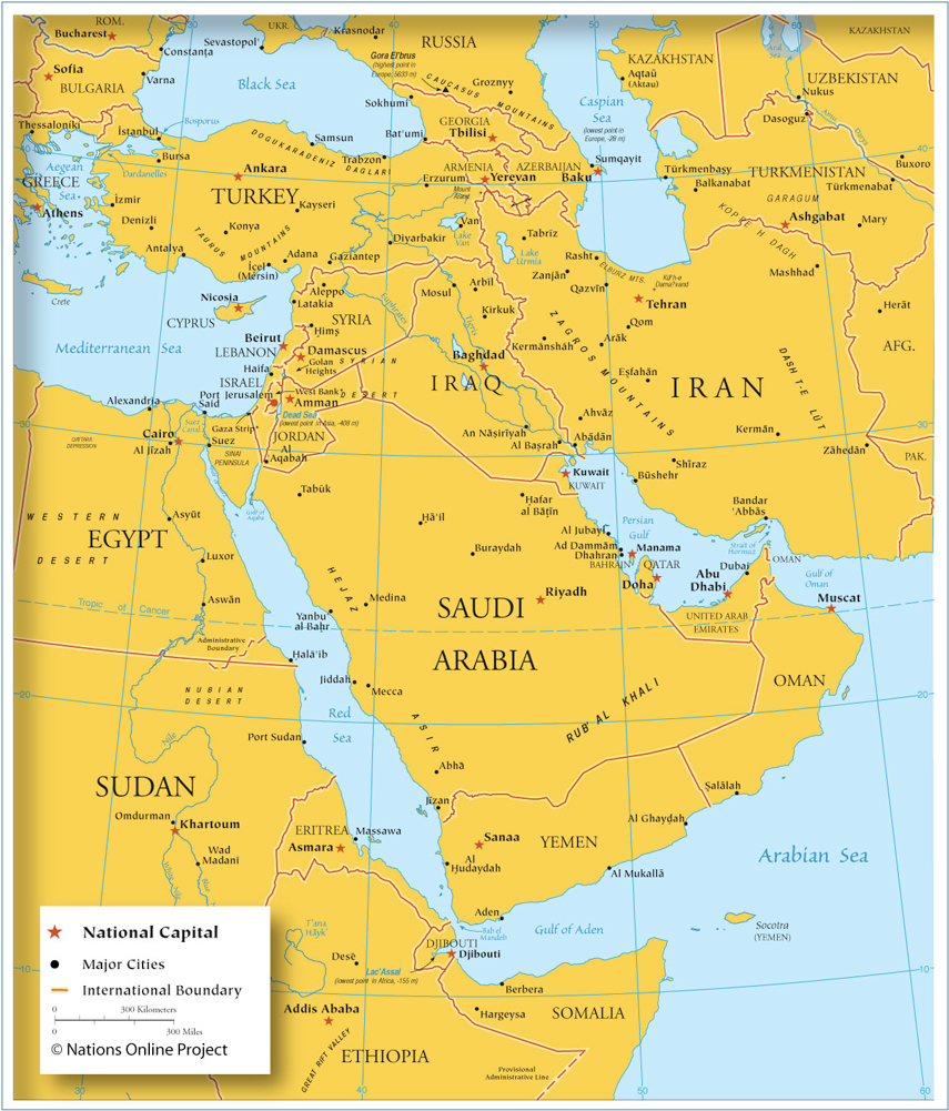 West Asia Map | Dictionary Bank