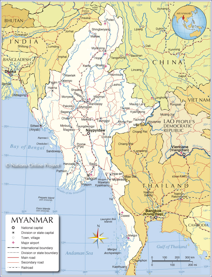 Political Map of Myanmar