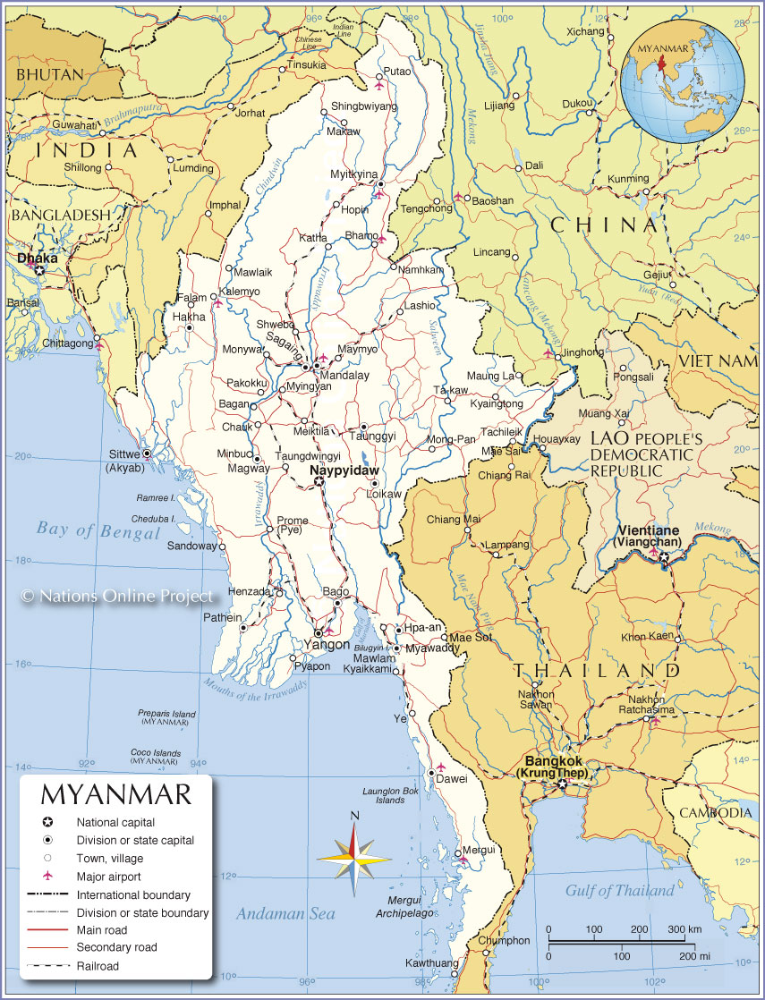 Political Map of Myanmar