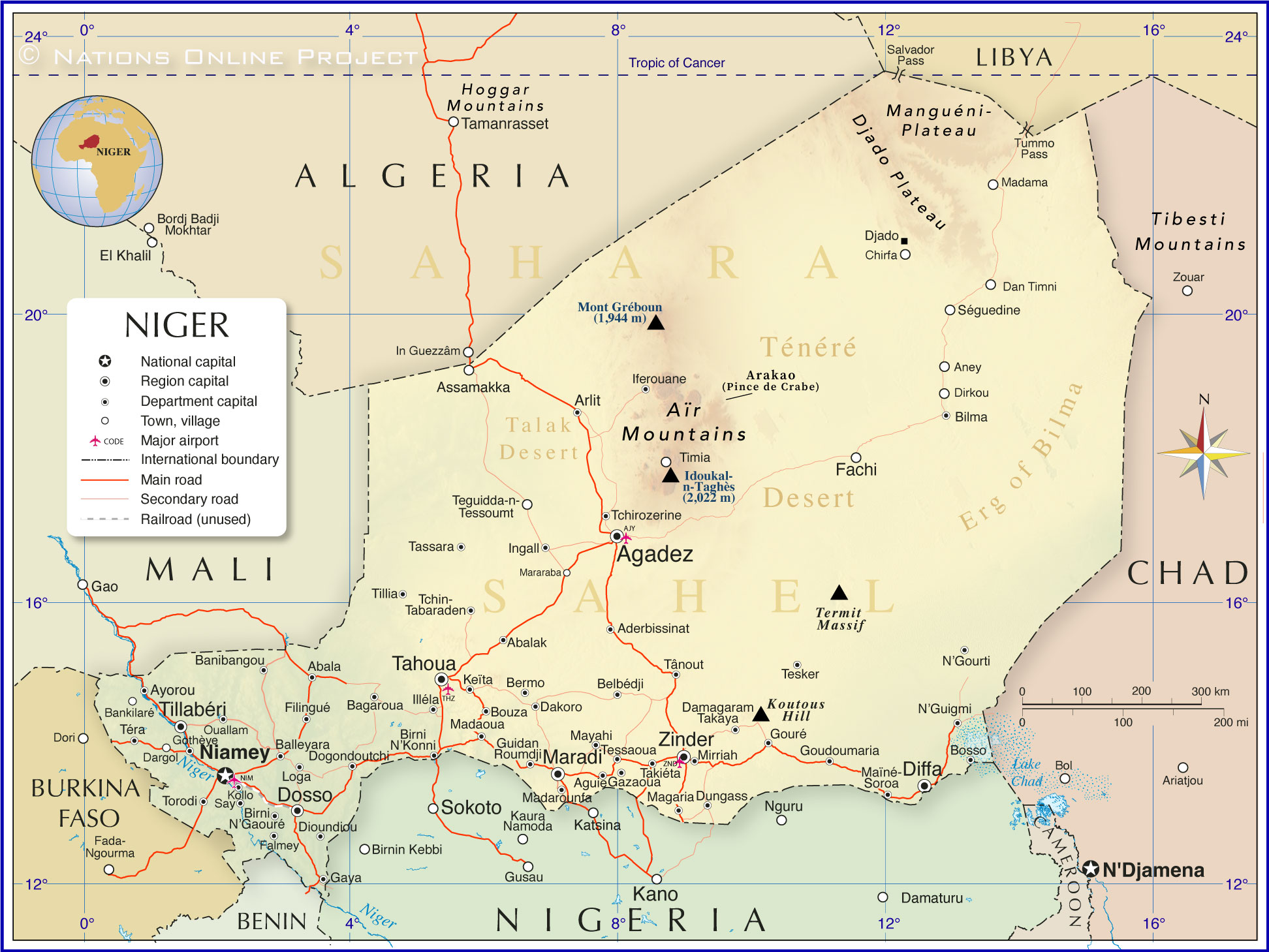 Political Map of Niger (updated)