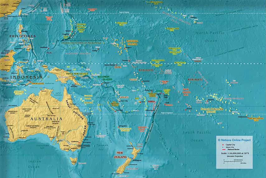 Politcal Map of Oceania/Australia 600 px