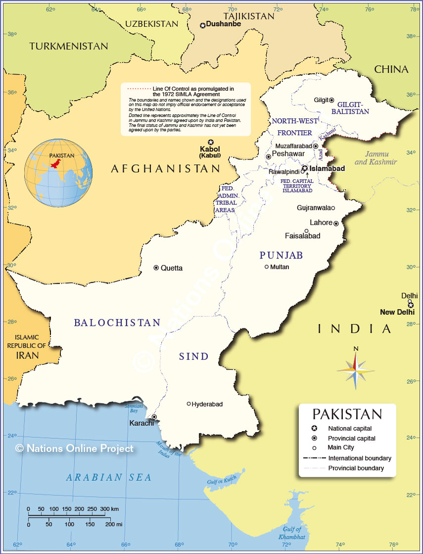 Administrative Map of Pakistan