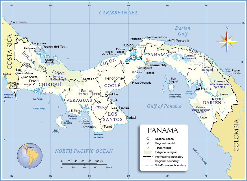 Administrative Map of Panama