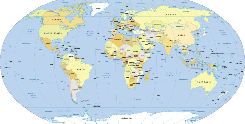 world map. World maps showing independent