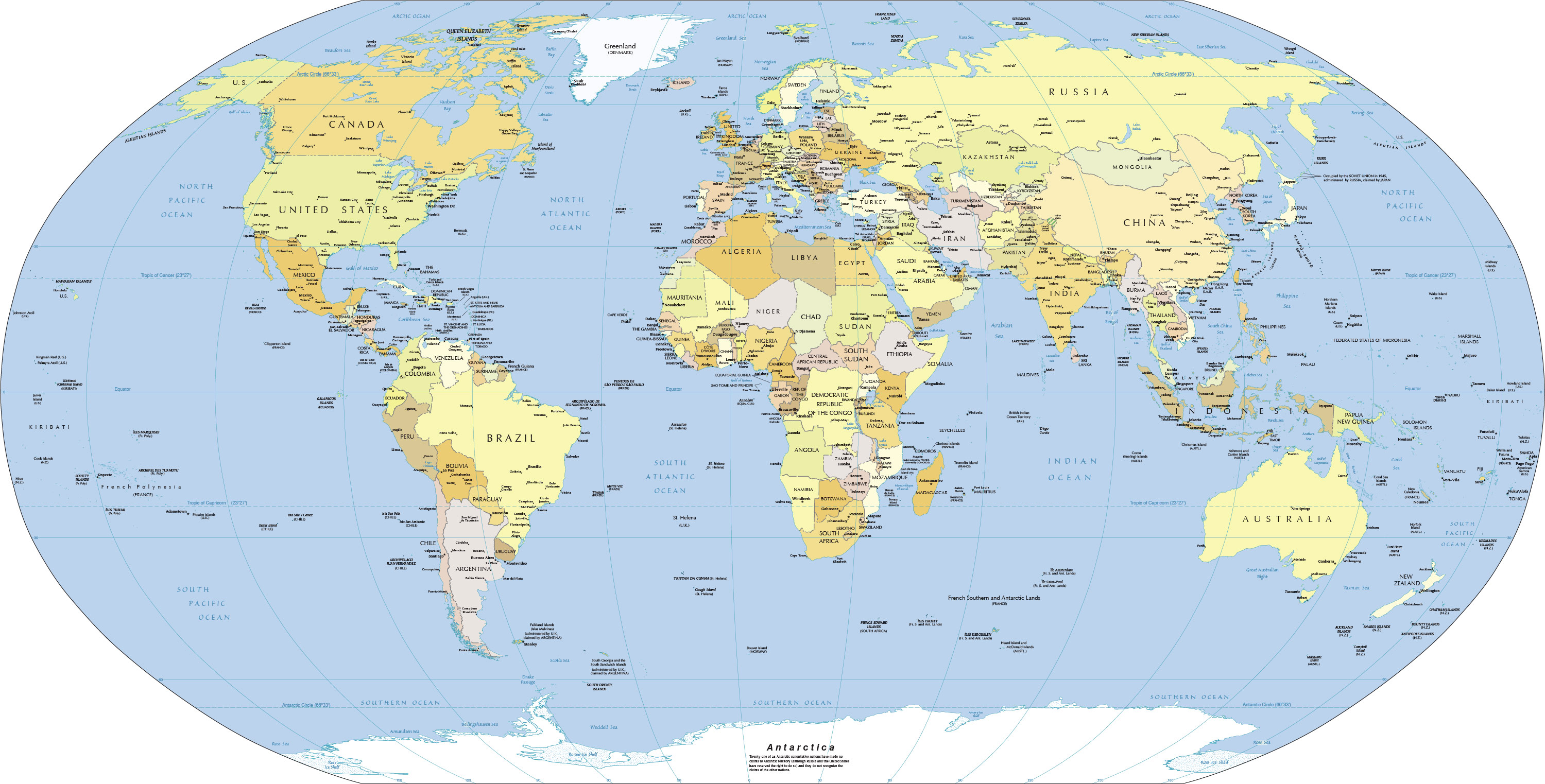 World Map Capitals