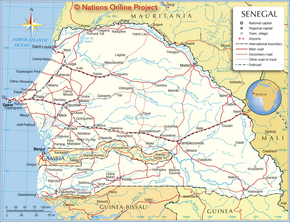 Political Map Of Senegal Nations Online Project Political Map Of Senegal Nations Online Project