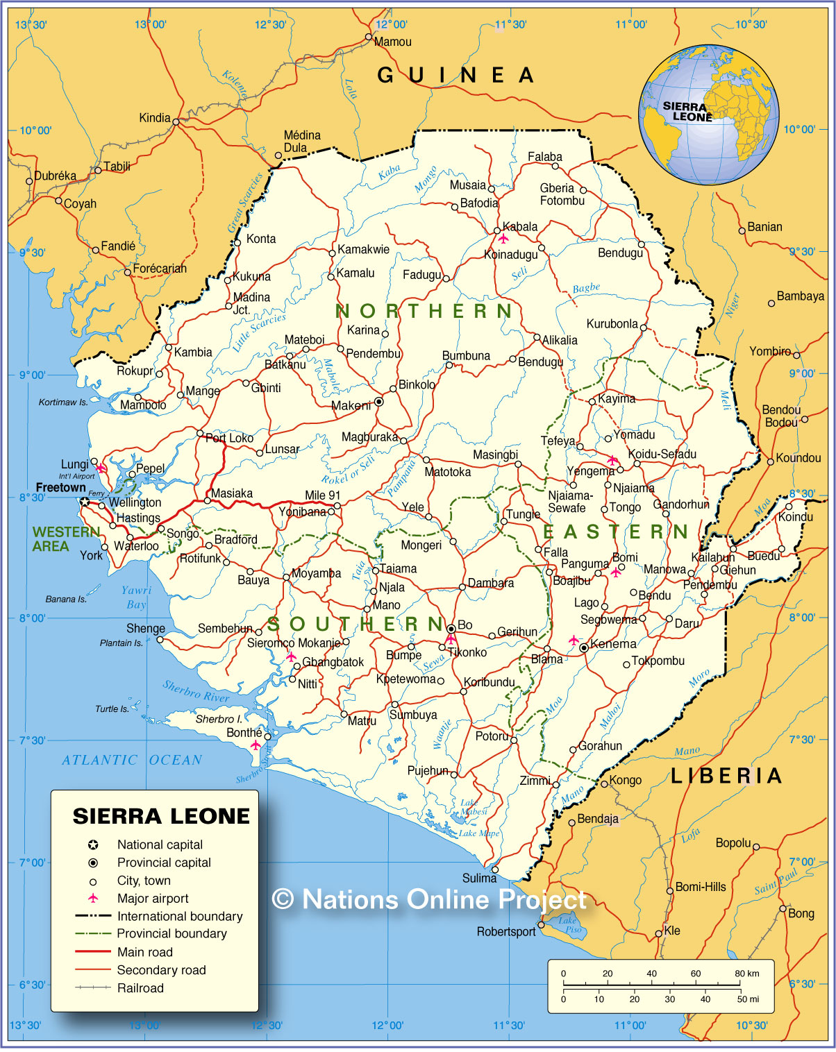 Map of Sierra Leone