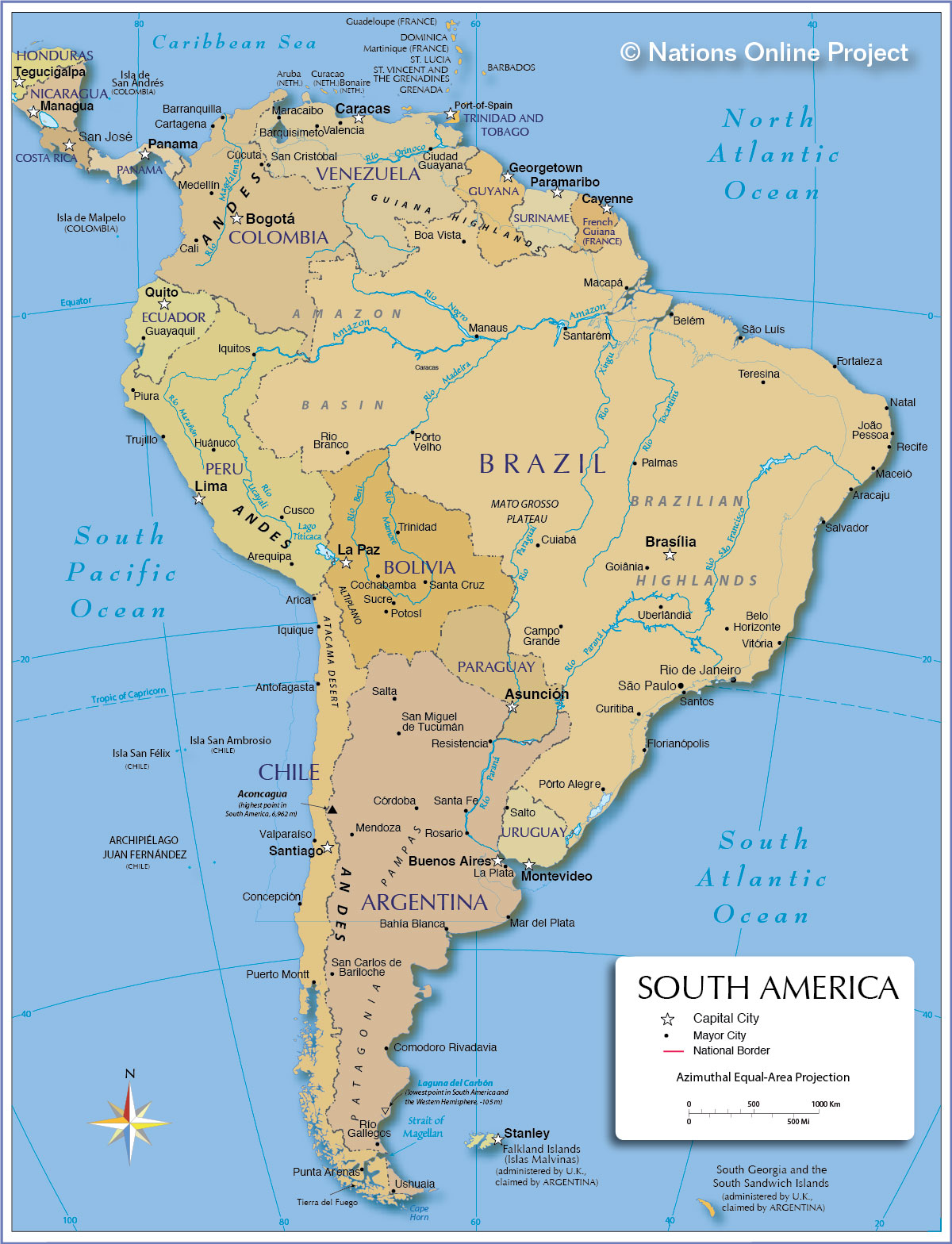 Map Of South America