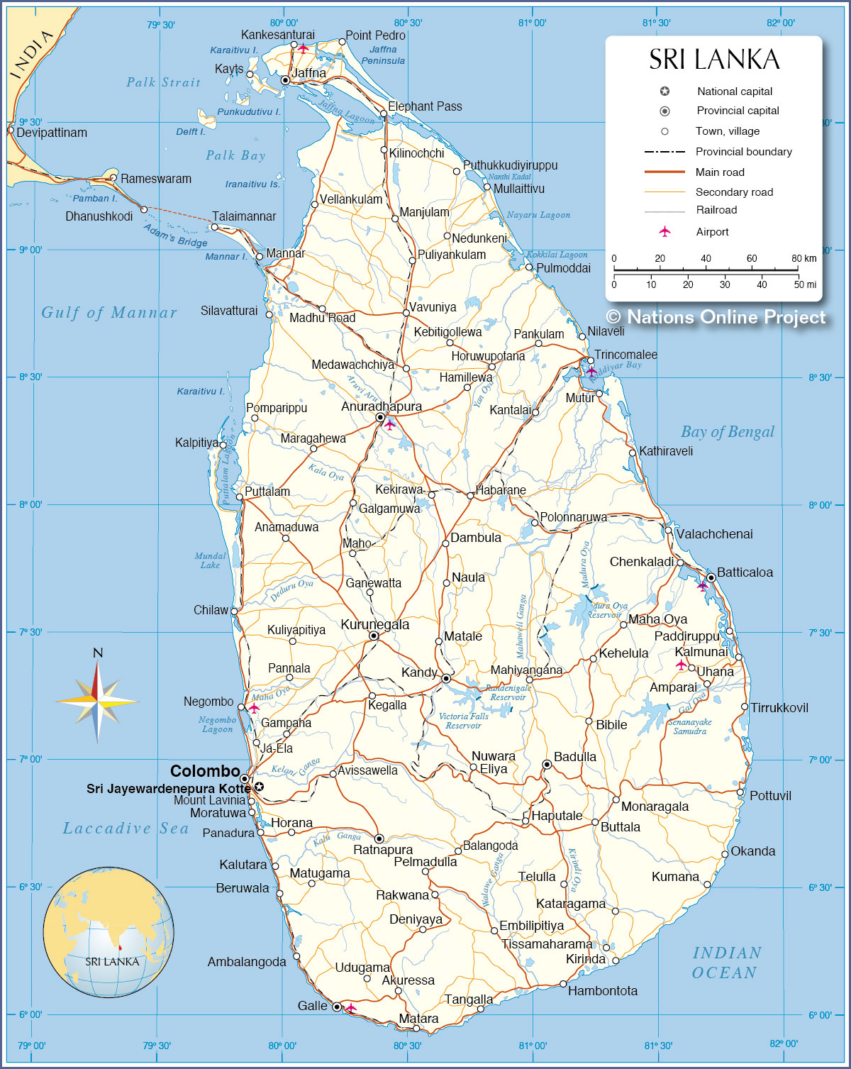 Political Map of Sri Lanka - Nations Online Project