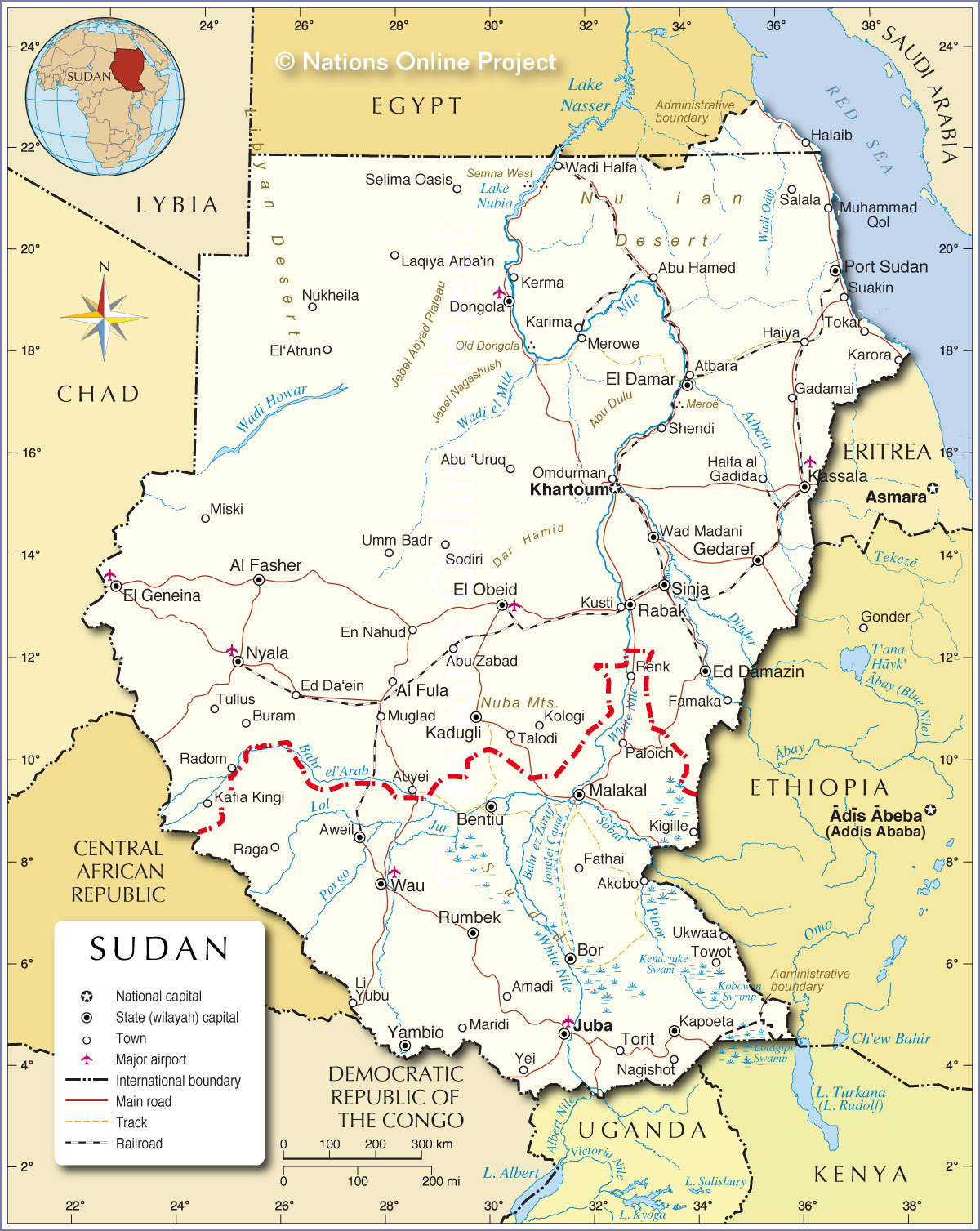 Political Map of Sudan - Nations Online Project