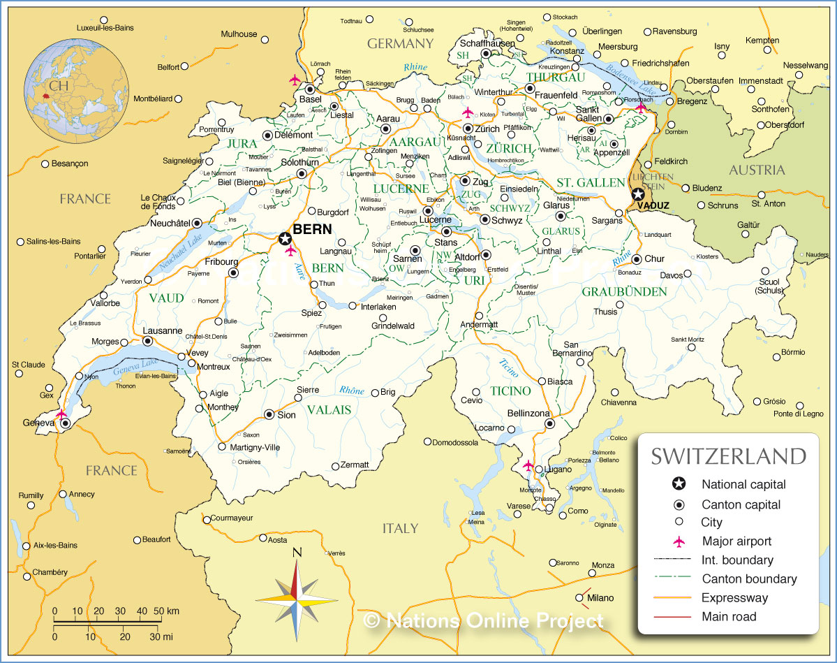 map of switzerland and france