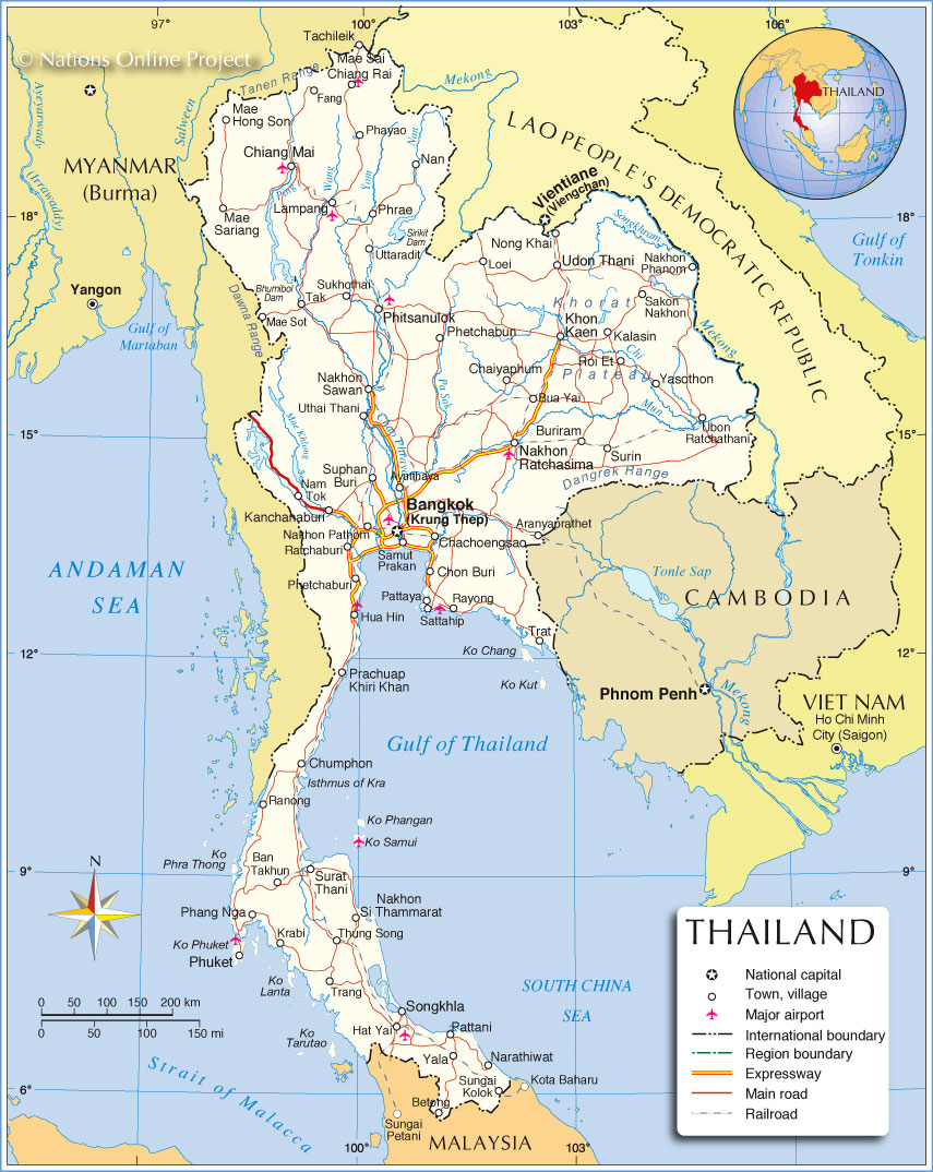 Political Map of Thailand - Nations Online Project