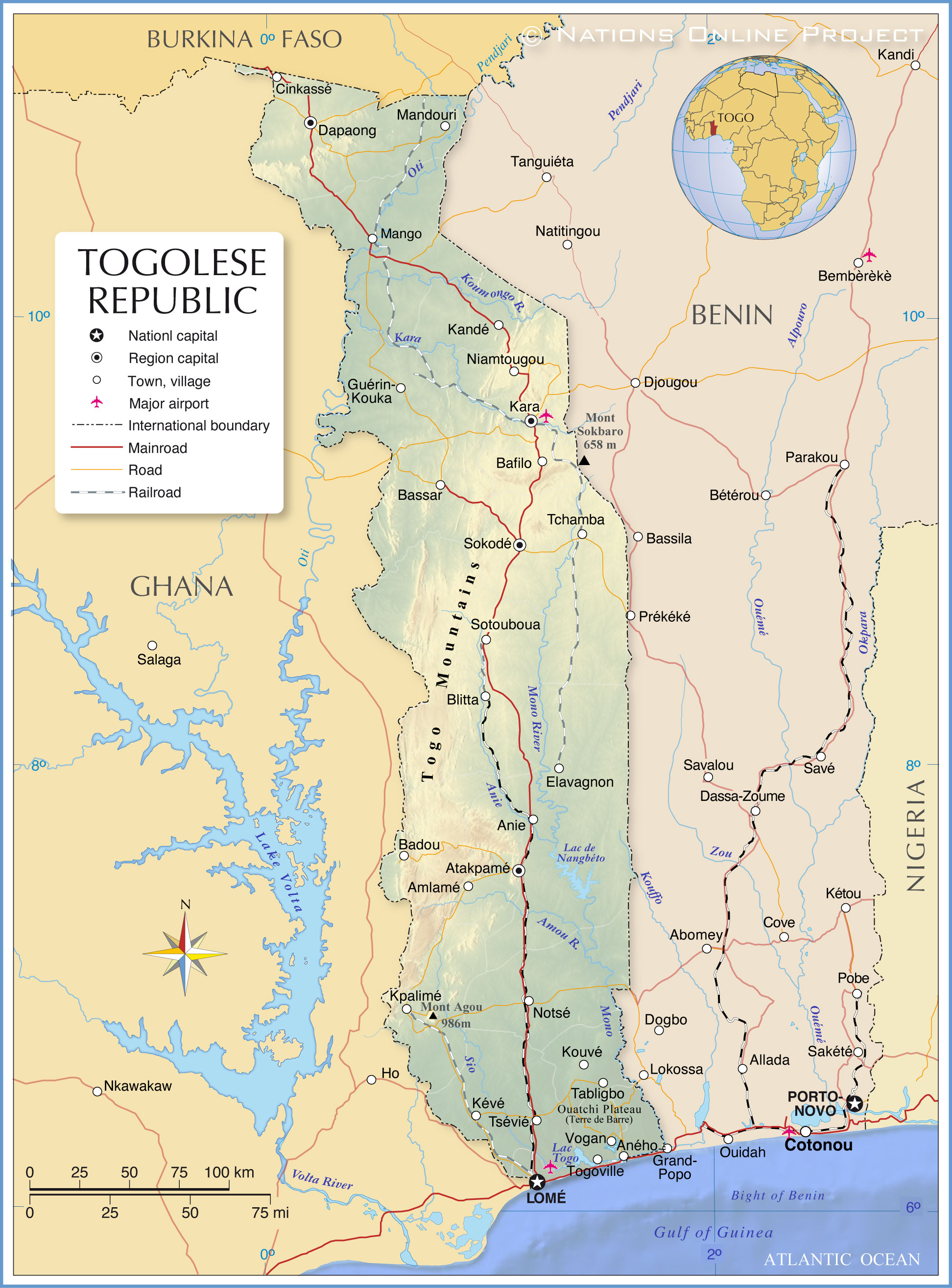 Map Showing Togo