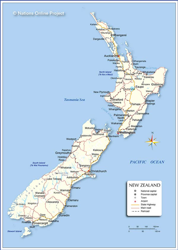 Political Map of New Zealand
