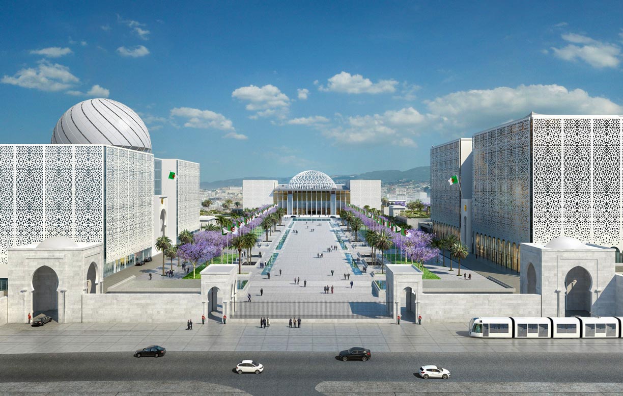 Conceptual design for the future Algerian parliament building in Algiers.