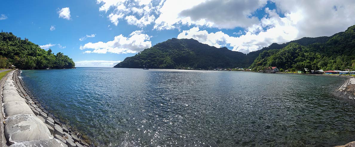 Panorama of Forbidden Bay near Fagasa, American Samoa