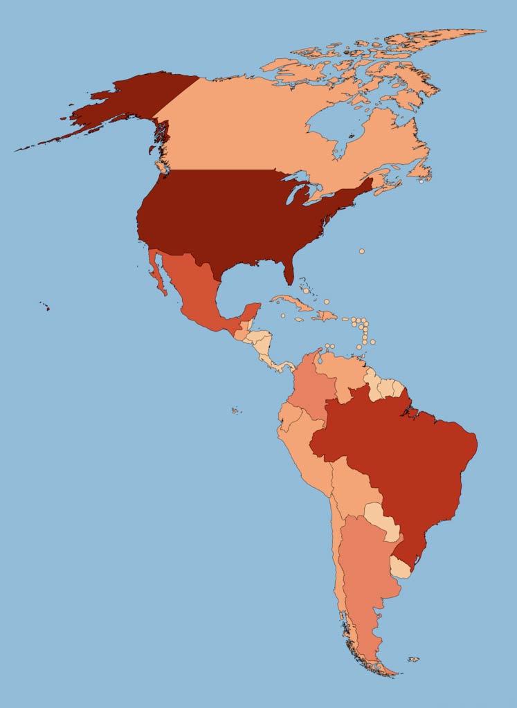 Map of the Americas