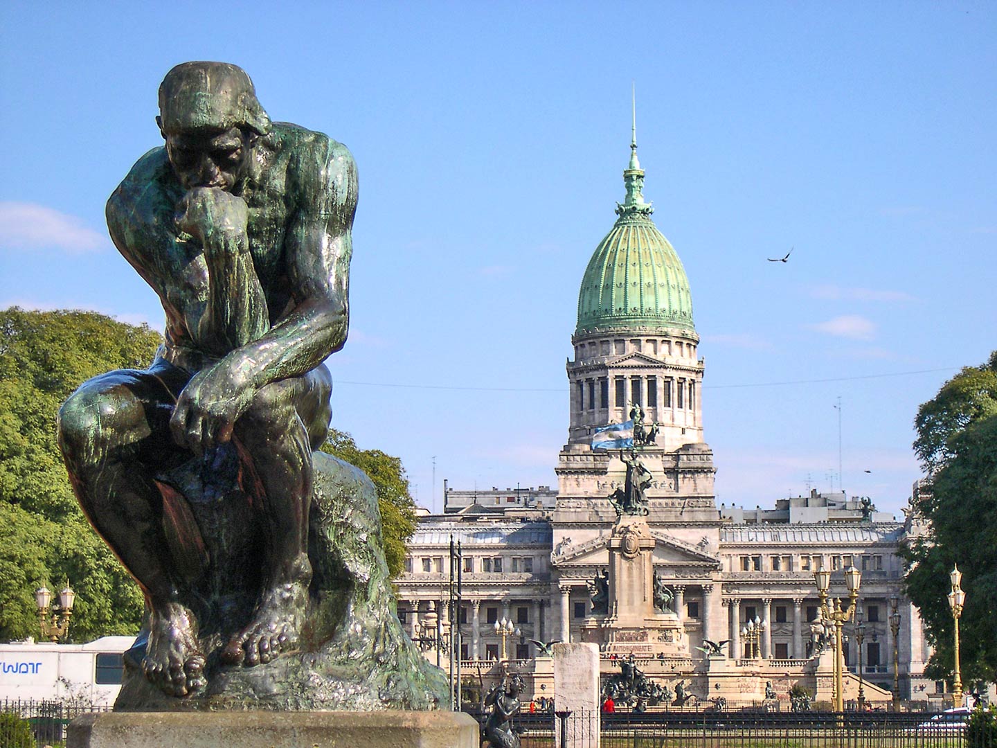 Congressional Plaza with the Palace of the Argentine National Congress in Buenos Aires.