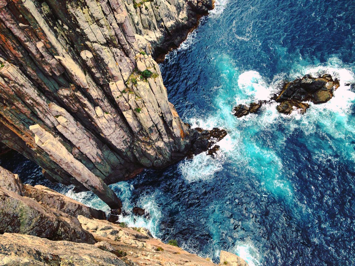 The 'Totem Pole' from the lookout of the Cape Hauy Track, in Tasman National Park